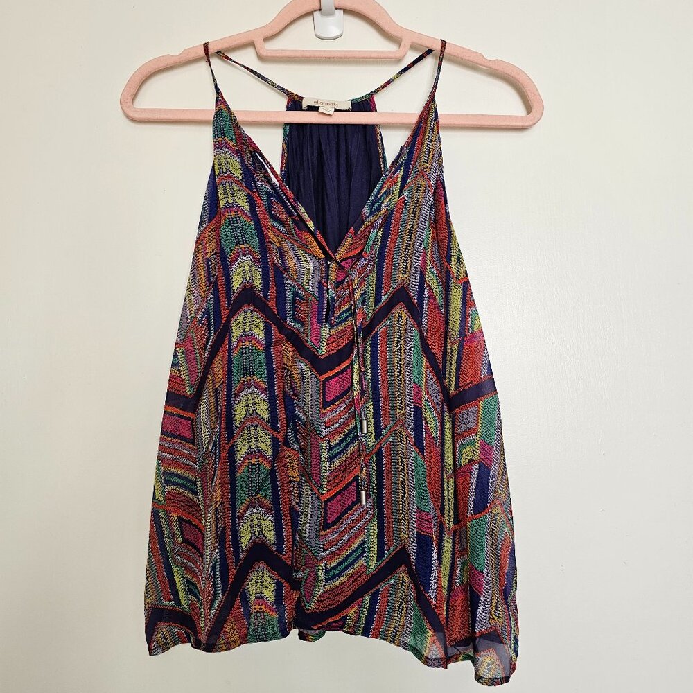 Ella Moss Mazatlan Tank Top Silk, XS, Rojo